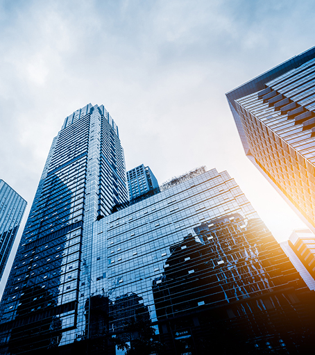 low angle view of skyscrapers in city of China